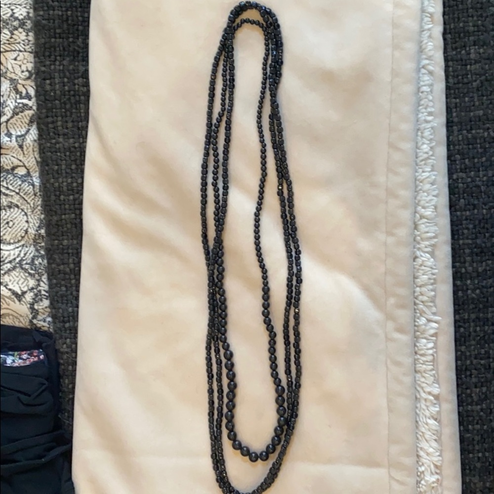 Set of 3 beaded necklaces- black - top shop